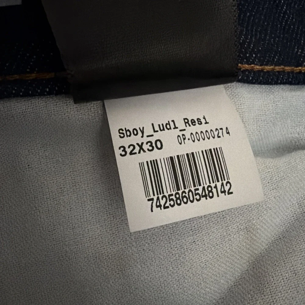 Mott & Bow Jeans Women's 32(34)x30 Blue Boyfriend Tapered Mid-Rise Stretch Denim